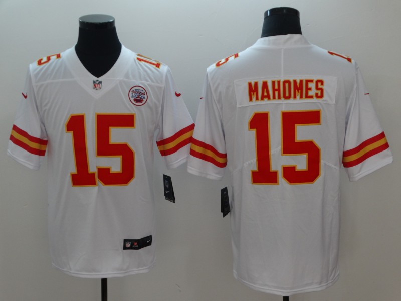 Men Kansas City Chiefs #15 Mahomes White Vapor Untouchable Player Nike Limited NFL Jerseys->denver broncos->NFL Jersey